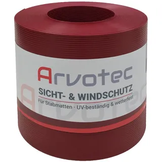Arvotec Sichtschutzstreifen 'Exclusive' rot gerillt 2500 x 19 cm, für Stabmattenzaun