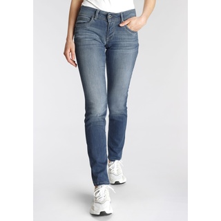 Slim-fit-Jeans PEPE JEANS "New Brooke" Gr. 26, Länge 32, blau (medium blue) Damen Jeans Röhrenjeans