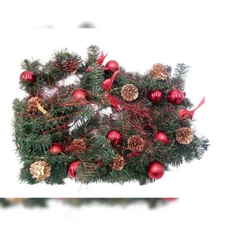 LED Tannengirlande 270cm Weihnachtsdeko Weihnachtsgirlande Girlande Türgirlande  rot