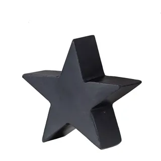 levandeo Deko-Stern Holz 10cm Schwarz Mango Deko Tischdeko Mangoholz Holzdeko Aufsteller Unikat Holzstern