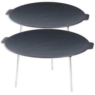 Rosenstein & Söhne 2er Pack Grillschale aus emailliertem Gusseisen, & 45 cm