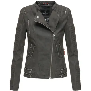 MARIKOO Damen Designer Übergangs Bikerjacke Kunstlederjacke Akikoo