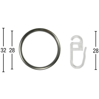 Gardinenring Ring mit Haken, GARESA, Gardinen, (Set, 20-St., mit Faltenlegehaken), Aluminium silberfarben