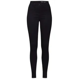 Noisy May Damen Skinny Fit Jeans High Waist Denim Stretch Hose Black Tapered Pants NMCallie - L