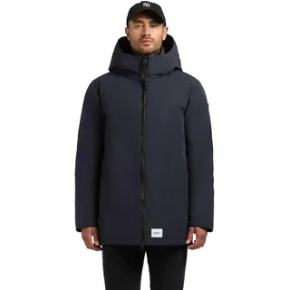 khujo Herren warme lange Winterjacke schlichte Jacke mit 2-Wege-Reißverschluss, verstellbarer Kapuze und innenliegenden Rucksack-Trägern Nedd S-XXL - XL