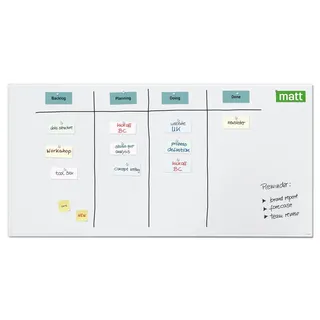 Sigel Glas-Whiteboard 200 x 100 cm Weiß