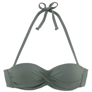 LASCANA Bügel-Bandeau-Bikini-Top Damen oliv Gr.36 Cup C