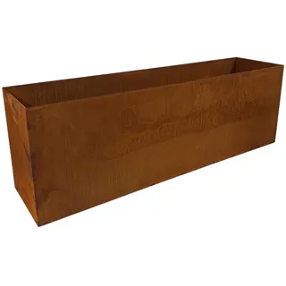 Bornhöft Pflanzkübel Balkonkasten Pflanzkasten Metall Edelrost 60cm x 20cm x 15cm – Rost Pflanzgefäß Garten Terrasse & Balkon Moderner Blumentopf Edelrost Optik – Wetterfester Pflanztopf