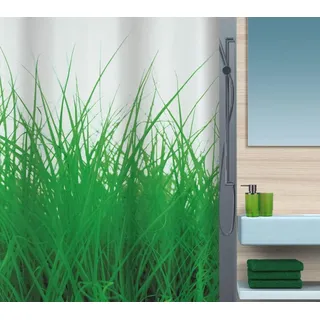 Spirella Duschvorhang Grass 180 x 200 cm grün