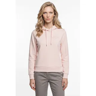 Hoodie GANT "REG TONAL SHIELD HOODIE", Damen, Gr. XL, refined pink, Sweatware, Obermaterial: 78% Baumwolle, 22% Polyester, regular fit hüftlang, Rippbündchen, Sweatshirts Hoodie, Ton in Ton Stickerei, Rippbündchen