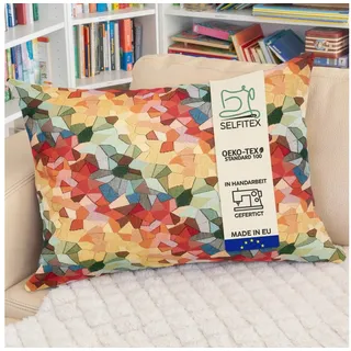Selfitex Dekokissen XXL 60x80, inkl. Füllkissen, bunter Gobelin-Stoff, Sofakissen aus einer Baumwollmischung, für Bett und Couch. bunt