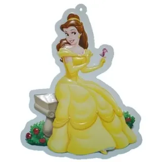 alles-meine.de GmbH XL - 3-D Prinzessin Wand Bild Belle Schöne und das Biest Princess - Kinder/Wanddeko für das Kinderzimmer - aus als Türschild - Wandbild