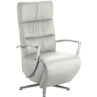 Cantus Relaxsessel, Silber, Metall, Echtleder, Color-Finish-Leder, 64x112x80 cm, Goldenes M, Fußauswahl, Lederauswahl, Stoffauswahl, Relaxfunktion, Herz-Waage-Funktion, Wohnzimmer, Sessel, Relaxsessel