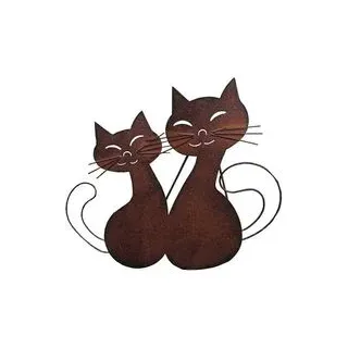 Gartenfigur Katzen Aus Metall, Lustige Dekoration Für Den Außenbereich, Skulptur, Ornamente Für Drinnen Und Draußen, Gartenkunstfiguren Für Terrasse, Haus Und Rasen - -crezuo