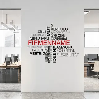 Deko Wandtattoo Wortwolke für Zuhause Wohnzimmer Esszimmer Arbeitszimmer Büro Tagcloud Wandbild selbstklebend Aufkleber selbst gestalten YX035 (Mit Wunschtext, 07 Erfolgskonzept)
