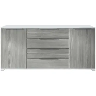 Vladon Linio V2 166,5 x 75,5 x 35 cm Weiß matt / Avola-Anthrazit