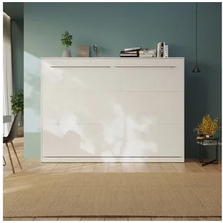 SMARTBett Schrankbett Standard 90x200 cm, 120x200 cm, 140x200 cm Weiß Klappbett horizontal/ quer, Gasdruckfedern