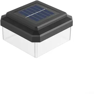 HEBEOT Solar-Zaunleuchte für 60 x 40 bis 100 x 100 mm Pfosten, IP65 wasserdicht, warmweiß, LED, für den Außenbereich, Gartenbeleuchtung, ohne Bohren, Schwarz (60 x 60 mm)