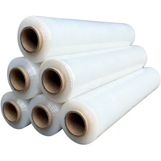 Stretchfolie Transparent 17 20 23 my | Wickelfolie 150m - 300m 50cm 1,5-3,1 kg | Handstretchfolie für paletten, möbel, koffer, verpackung, Umzugsfolie | aus Rolle (6, 23my 300m)
