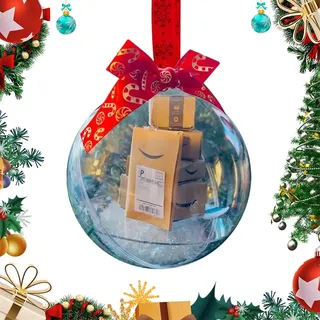 Funny Ornament, Funny Mini Packages Clear Ornaments Ball, Christbaumkugeln Weihnachtskugeln, Durchsichtige Kunststoffkugeln Weihnachtsschmuck (A)