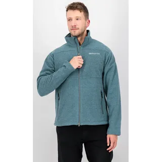 Strickfleecejacke DEPROC ACTIVE "SEWARD MN", Herren, Gr. L (52), grau (smoke), Fleece, 100% Polyester, normal hüftbedeckend, gerader Abschluss, Jacken, mit 2-Wege-Reißverschluss