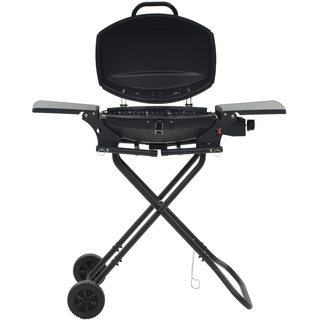 vidaXL Gasgrill Tragbar mit Kochzone Schwarz