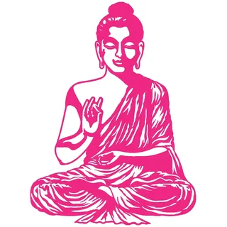 Samunshi® Wandtattoo Buddha Wandsticker 45 x 60cm pink