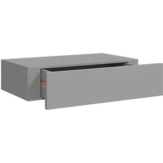 vidaXL Wand Schubladenregal Wandschublade Schweberegal Hängeregal Wandschrank Wandboard Wandregal mit Schublade Grau 40x23,5x10cm MDF