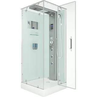 AcquaVapore Duschkabine Komplettdusche Fertigdusche Dusche D38-10R0 90x90 cm ohne 2K Scheiben Versiegelung