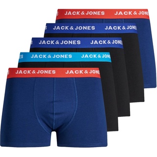 Jack & Jones Herren Boxershort JACLEE TRUNKS 5er Pack Blau Normaler Bund M