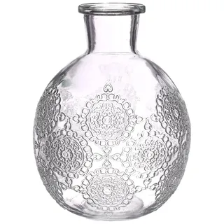 NaDeco Kugelvase Bologna in 12 cm und 17 cm und 6 Farben wählbar | Kugelflasche | Glas Flaschen | kleine Deko Vasen | kleine Deko Flaschen | Tischdeko Vasen, Farbe:Glasklar, Größe:h.17 cm Ø 12.5 cm