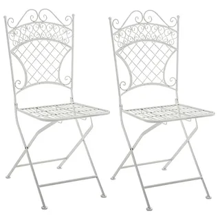 TPFGarden Wandregal Adelia einklappbar - für Garten, Balkon, Terrasse - Farbe: antik weiß, Hochwertiger und stabiler Metallstuhl aus handgefertigtem Eisen 2-tlg., Balkonstuhl, Bistrostuhl - Maße (TxBxH): 37 x 42 x 94cm weiß
