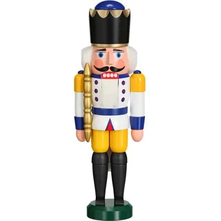 Seiffener Volkskunst Nussknacker König weiss Größe 29 cm