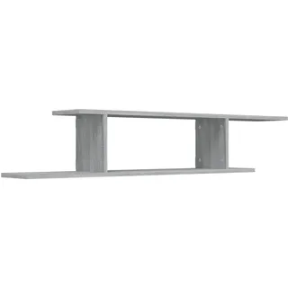 vidaXL TV Wandregal Hängeregal Wandboard Schweberegal Bücherregal für Wohnzimmer Wandmontiert Grau Sonoma 125x18x23cm Holzwerkstoff