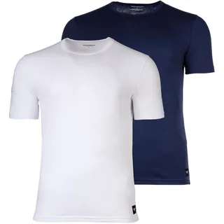 Emporio Armani Essential Logolabel-T-Shirts Tinte/Weiß L