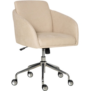Vinsetto Bürostuhl mit einstellbarer Höhe und 360° Drehrollen beige 64L x 63,5T x 90,8H cm   schreibtischstuhl bürostuhl stuhl