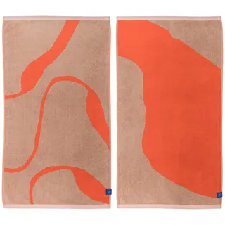 Mette Ditmer - Nova Arte Gästehandtuch, latte/orange