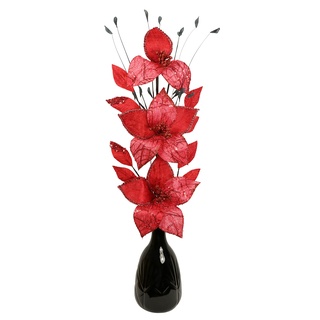 Flourish künstliche Blumen mit vase, Artificial Flower, Schwarz&Rot, Hoch-65cm