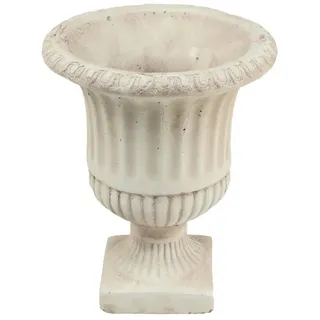 Viana Übertopf Pflanzkübel Pokal Beton Antik Blumentopf Garten Deko 19cm weiß