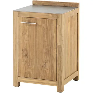 Niehoff Garden Outdoorküche Teak Edition, Teak, Titan, Holz, Keramik, Teakholz, massiv, einzeln stellbar, nur wie online abgebildet bestellbar, 60x94.7x57.5 cm, vormontierter Korpus, Gartenmöbel, Outdoor-Küchen