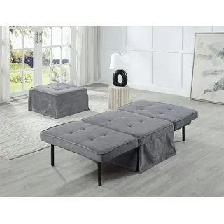 OTTO home Schlafsofa Finn, Schlafsessel, Schlafhocker, Multifunktional, wandelbar zum Loungesessel, Relaxliege und Gästebett, inkl. Kissen grau 100 cm x 43 cm x 70 cm