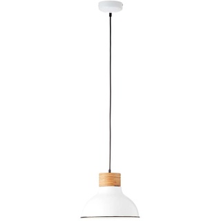 BRILLIANT Lampe Pullet Pendelleuchte 30cm weiß/holz hell | 1x A60, E27, 40W, geeignet für Normallampen (nicht enthalten) | Für LED-Leuchtmittel ...