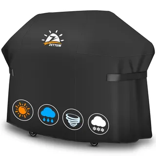 Zettum Grillabdeckung 190 cm - 7109 Grill Abdeckung für Weber Summit 600 Series Gas Grill Heavy Duty&Wasserdicht, PU abdeckhaube für Char-Broil, Dyna-glo, Brinkmann (190 L x 68 W x 119 H cm)
