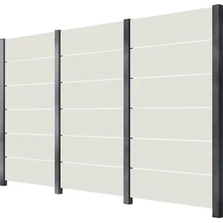 staket pro Glaszaun 3,28 m grau/streifendekor