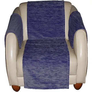 Sofahusse WIRTH "Miriam", blau, Kunstfaser, Hussen, Sofahusse, 2-er Set, Armlehnenschoner, Maß: 60 x 40 cm, 2 Stück
