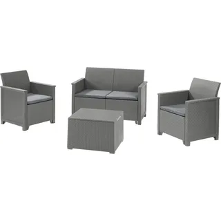 KETER Emma Lounge-Set Polyrattan grau