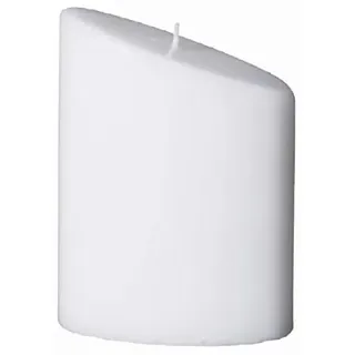 Formenkerzen, Kerzenrohling Ellipse abgeschrägt Weiß 12,5 x 9 x 5,5 cm, Kerze zum verzieren von Anlasskerzen, Taufkerzen, Hochzeitskerzen