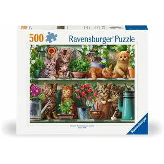 Ravensburger Erwachsenenpuzzle 500 Teile - Katzen im Regal