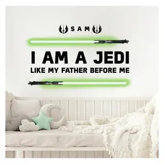 Roommates, Wandtattoo, Star Wars Glow in the Dark Wandaufkleber I am a Jedi (48.26 x 48.26 cm)