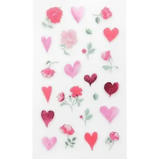 Foliensticker La Vie en Rose, Herzen & Blumen
